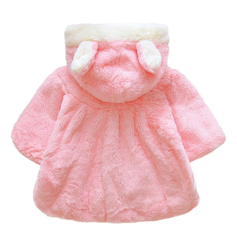 Miyanuby Newborn Baby Girl Boys Fleece Jacket Faux Fur Warm Winter