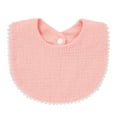 thumbnail image 4 of hengsof Baby boy's Everyday Bib, Stylish Lace Trim Solid Color Soft Cotton Gauze Comfortable Bib, Suitable for Infants, 4 of 4