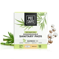 Pee Safe Organic Cotton Feminine Sanitary Pads, Regular Absorbency, Bamboo Sanitary Pads- Pack of 10