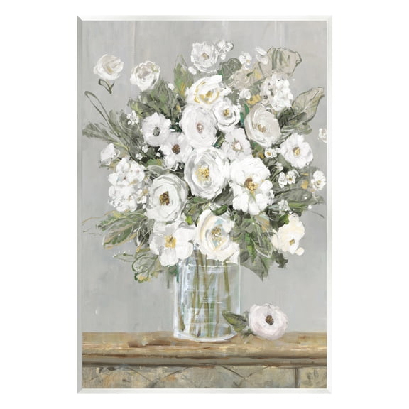 Stupell Industries White Bouquet Painting Botanical & Floral Painting Unframed Art Print Wall Art, 10 x 15