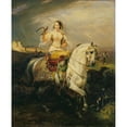 thumbnail image 3 of Horace Vernet 20x24 Black Modern Framed Museum Art Print Titled - An Algerian Lady Hawking (1839), 3 of 5