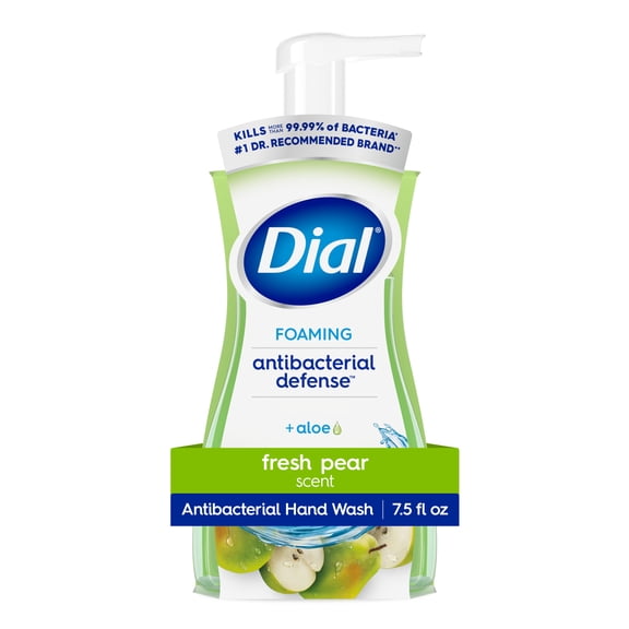 Dial Antibacterial Defense Fresh Pear Scent Foaming Hand Soap, 7.5 fl oz