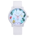 thumbnail image 1 of Reloj con esfera redonda y diseño divertido, correa de silicona para niñas con dibujos animados verdes encantadores, 1 of 2