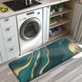 thumbnail image 3 of Teal Gold Marble Pattern Kitchen Rug Mat,Kitchen Runner Rugs Non Skid Washable,Decorative Kitchen Floor Mats for Kitchen,Sink,Laundry,17"x47.2", 3 of 7