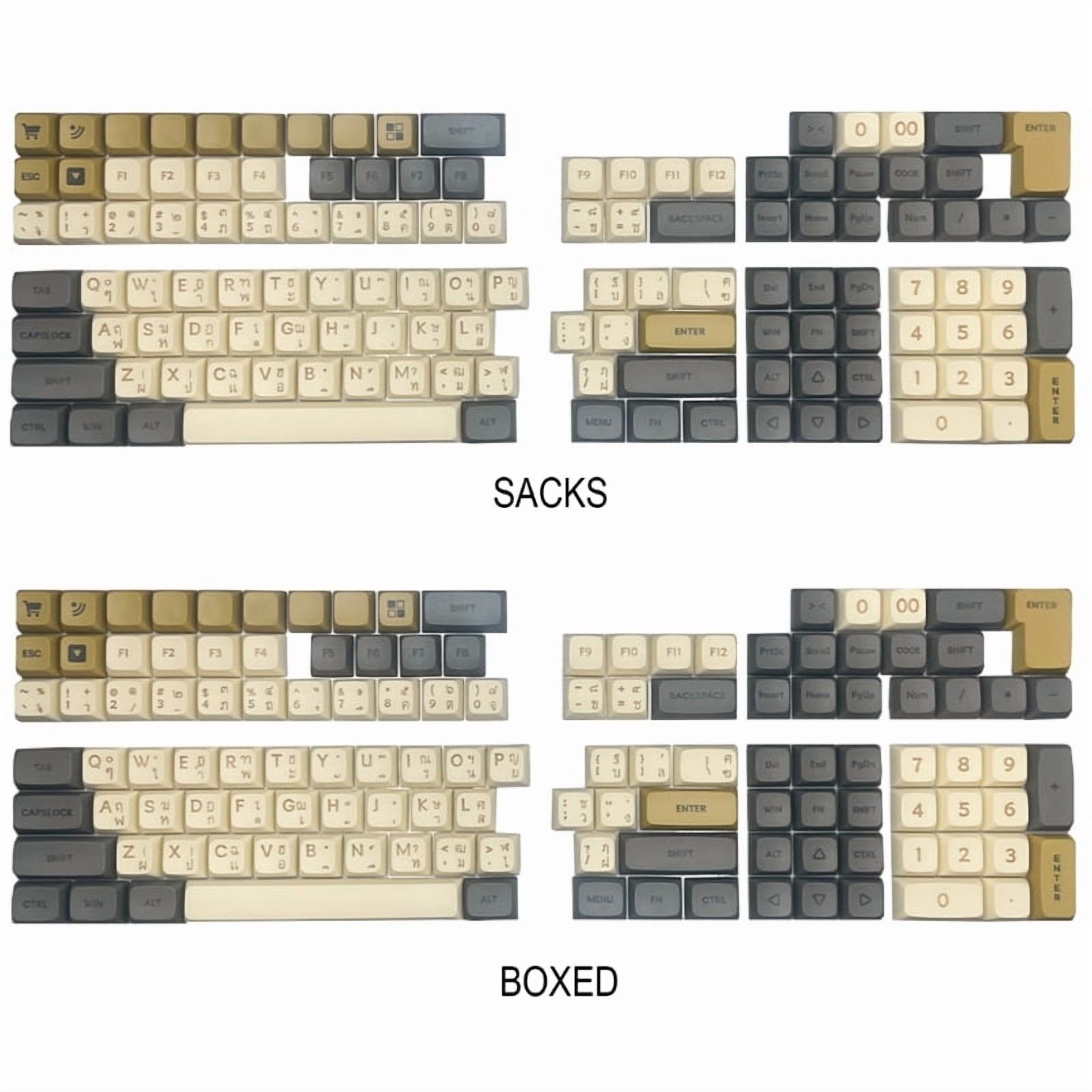 Thai Keycaps DA Profile PBT Keycaps Set for Cherry M Switches, 61/64/68/75/87/98/104/108 Mechanical Keyboards