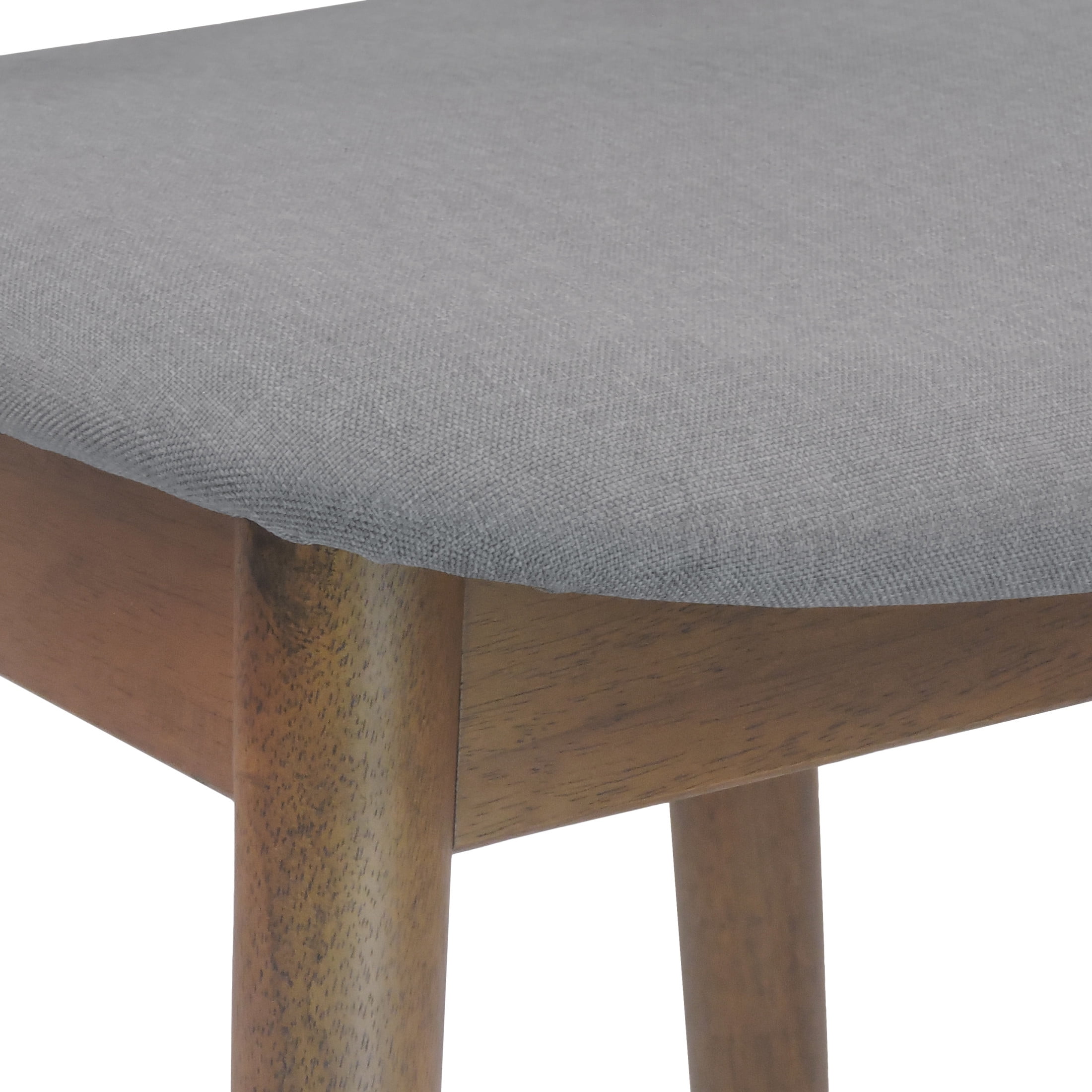 Christopher Knight Home Mid-century Armless Counter Stool Set of 2, Rubberwood Frame, Walnut+Light Gray