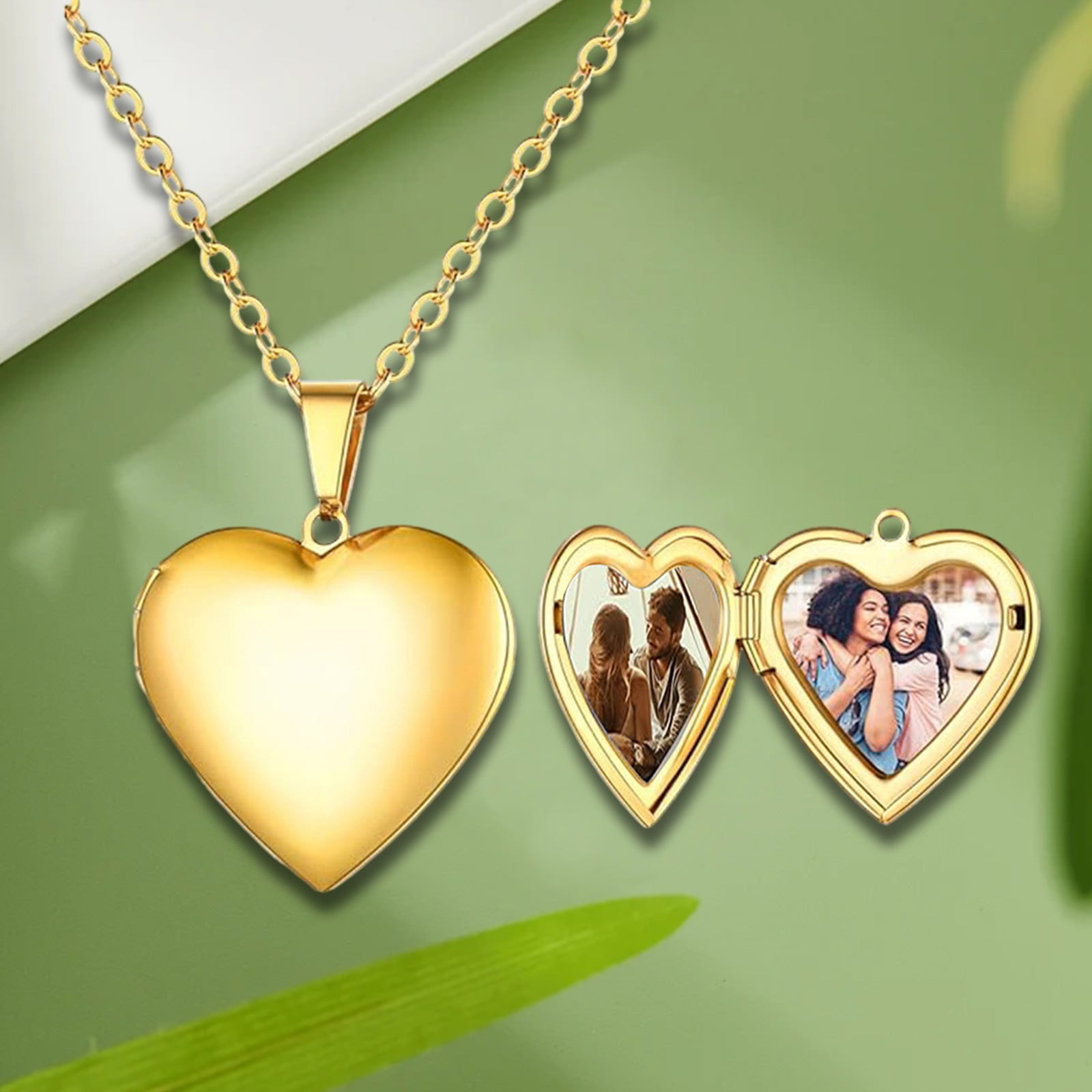 BGZLEU Love Heart Locket Pendant that Holds Pictures Polished