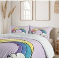 thumbnail image 6 of Ambesonne Rainbow Duvet Cover Sets, Funny Unicorn Colorful Mane, 2-Queen, Pale Yellow Peach, 6 of 6