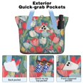 thumbnail image 2 of Tote Bag for Women - Pioneer Flower Shoulder Bag - Large Utility Work Duffle Bag with Zipper Handbag for Travel, Work, Sprots, 2 of 5