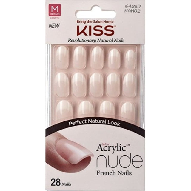 Kiss Salon Acrylic Nude French Nails 28 Count Cashmere 