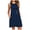 Navy#3, variant on Homenesgenics Sun Dresses for Women O Neck Casual Pockets Sleeveless Above Knee Dress Loose Party Dress