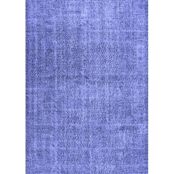 Ahgly Company Indoor Rectangle Abstract Blue Contemporary Area Rugs, 2' x 5'