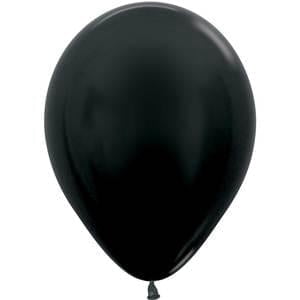 11 inch Sempertex Metallic Black Latex Balloons (100 Pack) - Party Supplies Decorations