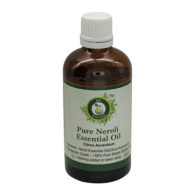 Neroli Essential Oil Citrus Aurantium For Skin For Body For Face Massage Oil Pure Natural Steam Distilled 100ml 3.38oz By R V Essential