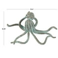 thumbnail image 3 of 12" x 4" Blue Polystone Distressed Patina Octopus Sculpture with Gold Foil Accents, by DecMode, 3 of 9