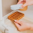 thumbnail image 3 of Slanted Waterfall Teak Wood Soap Dish 2-Pack, 3 of 5