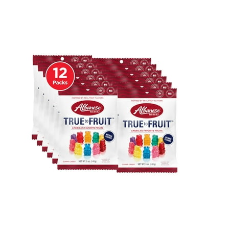 Albanese World s Best True to Fruit American Favorite Fruits Gummies 5oz Bag (Pack of 12)