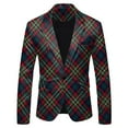 thumbnail image 4 of Sopiago Men's Classic Plaid Sport Coats Casual One Button Single Notched Lapel Checked Jacket Suit for Men ,3XL, 4 of 4