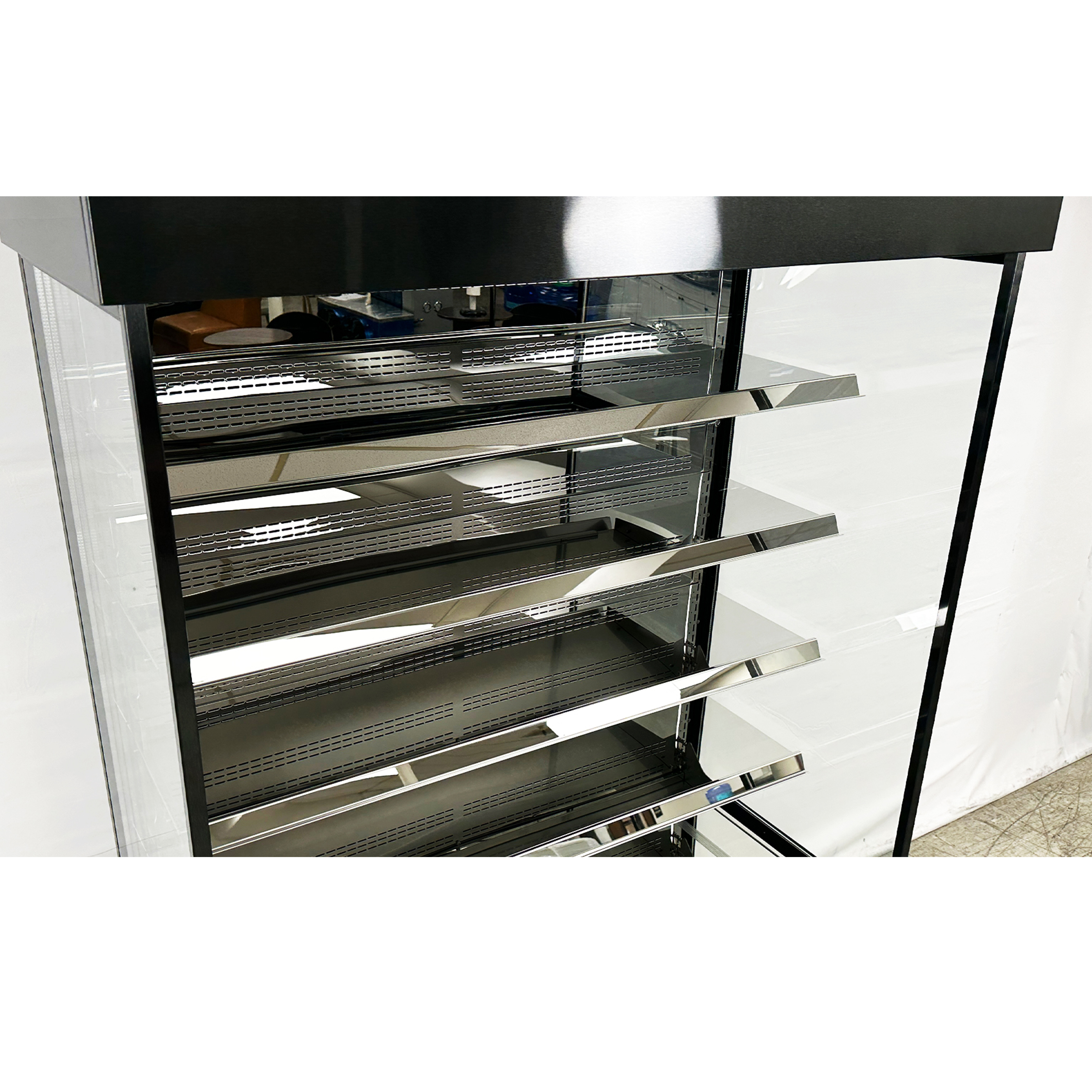 NSF 52 in. Open Air Cooler Display, Commercial Refrigerator, Beverage Display Case Grab & Go Merchandiser Night Curtain
