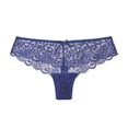 thumbnail image 2 of rygai Women Underpants See-through Lace Low Waist Seductive High Elasticity Bow-knot Decor Women Panties Inner Wear Clothes,Dark Blue M, 2 of 8