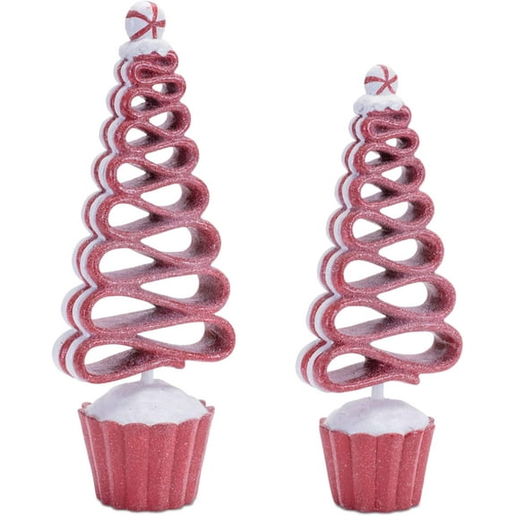 Ribbon Candy Tree, Resin, Set of 2