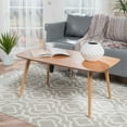thumbnail image 2 of GDF Studio Hoyt Mid Century Modern Wood Rectangular Coffee Table, Natural, 2 of 7