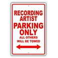 thumbnail image 1 of Recording Artist Parking Only Gift Decor Novelty Garage Metal Aluminum 18"x24" Sign, 1 of 1