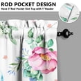 thumbnail image 5 of Pioneer Kitchen Curtains and Valance Set 36 Inch Tier Pink Floral Feathers 3 Pieces Set Dining Room Small Curtain Drapes Cafe Curtains Valance for Home Decor Rod Pocket, 5 of 6
