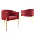 thumbnail image 2 of Modway Savour Tufted Performance Velvet Accent Chairs - Set of 2, Multiple Colors, 2 of 3