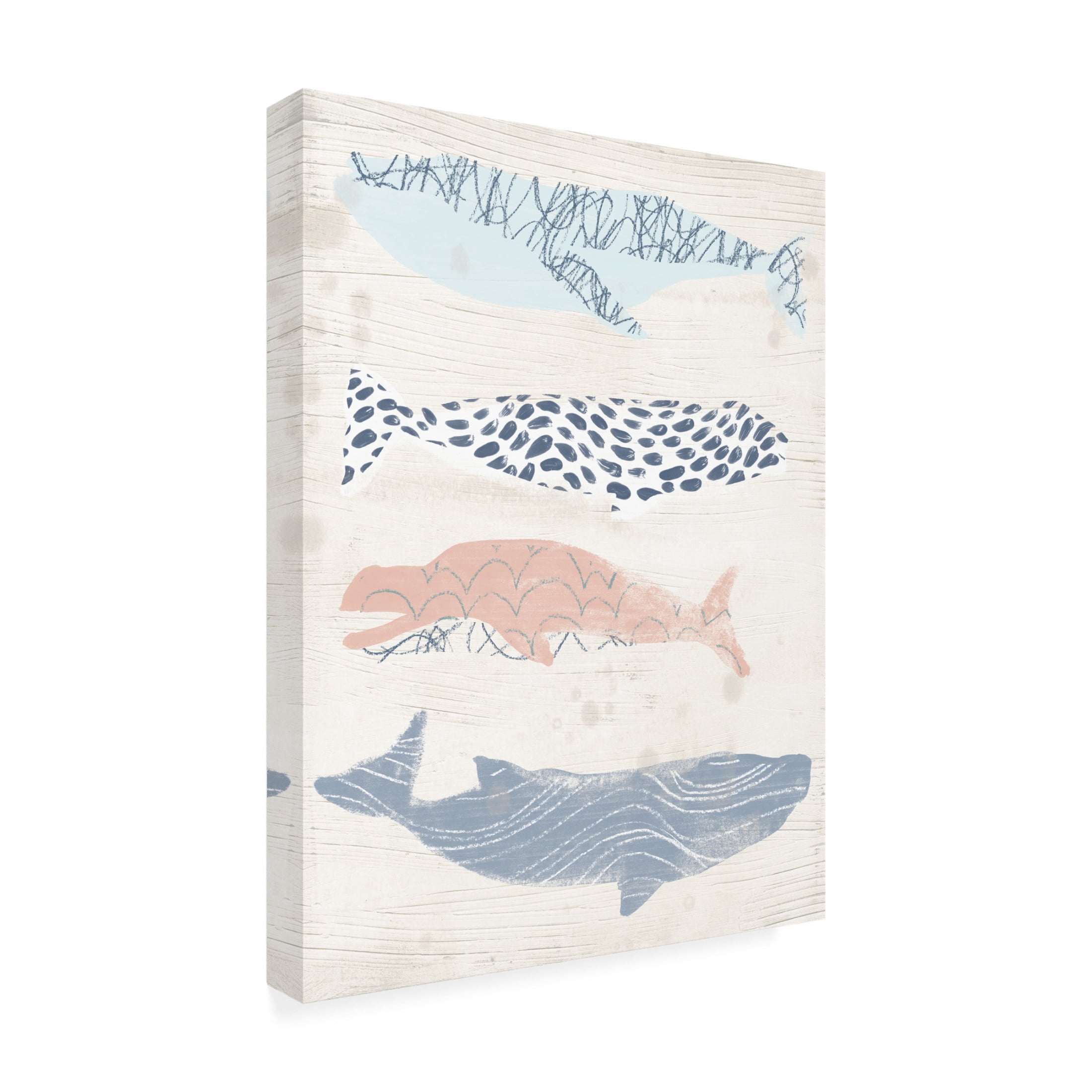 Trademark Fine Art June Erica Vess Patterned Whale Pod I Canvas Wall Art