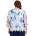 thumbnail image 2 of Alfred Dunner Womens Plus-Size Floral Mesh 3/4 Sleeve Top, 2 of 6