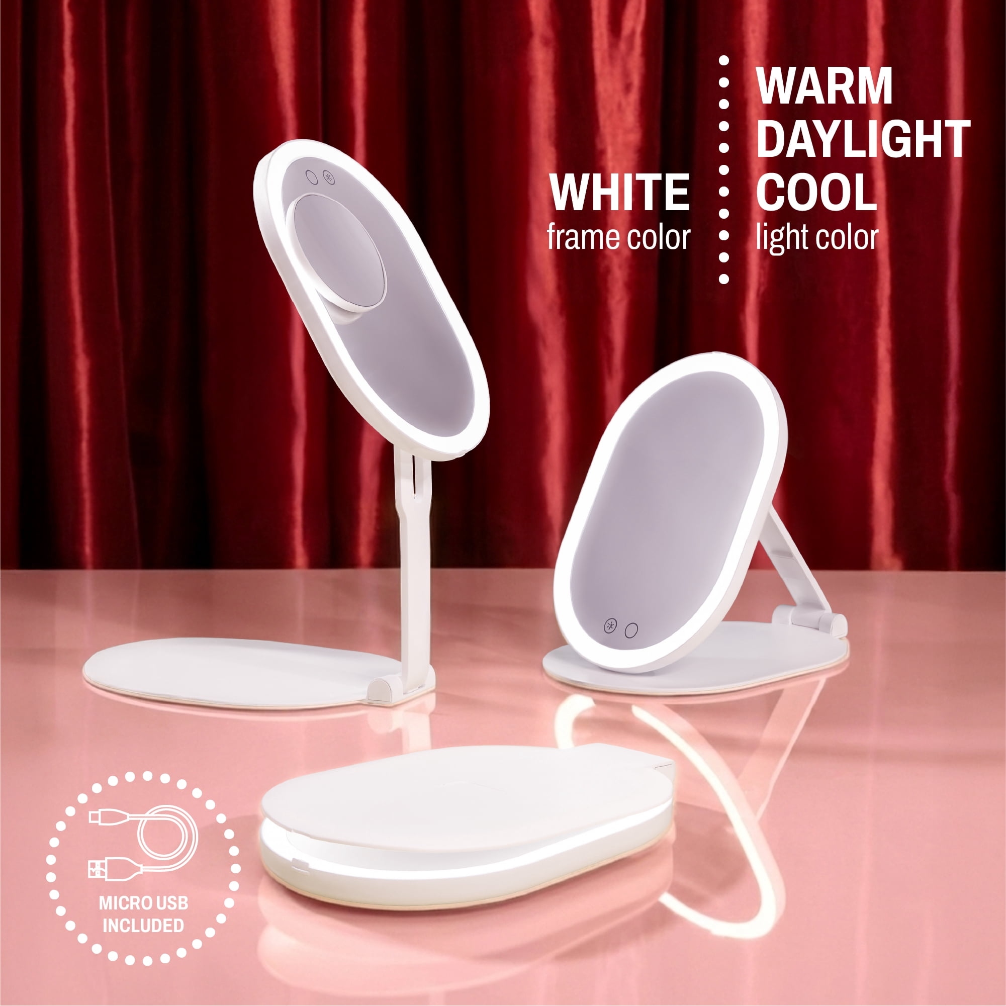 ONYX Professional Ultra Slim LED Foldable Mirror - Walmart.com