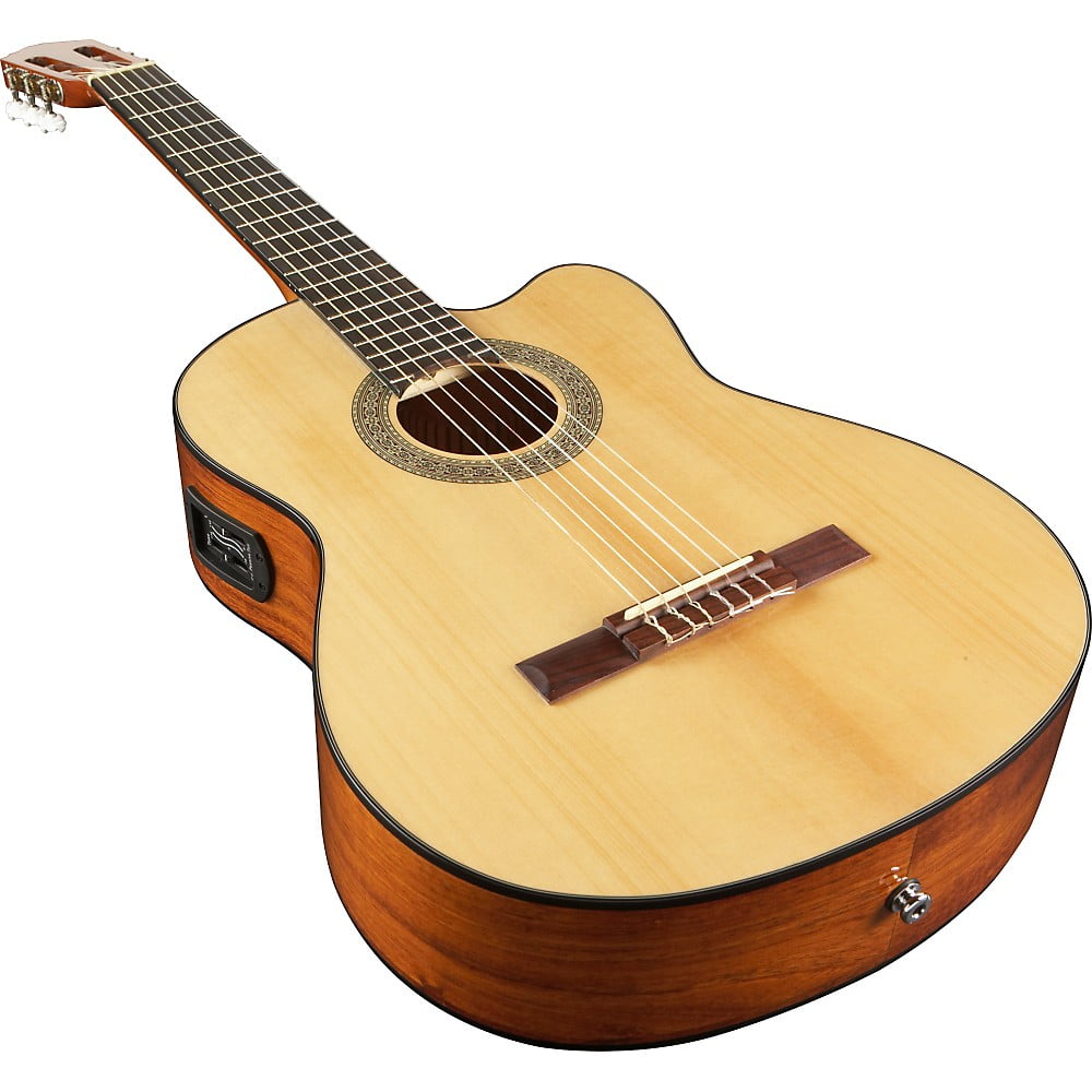 Lucero LC100CE Cutaway Classical Acoustic-Electric Guitar Natural