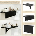 thumbnail image 6 of Wubio Wall Mounted Desk, 31.5" x 23.5" Fold Down for Small Spaces Portable Drop Leaf Table, Collapsible Floating Workbench for Home Office, Garage, Bar, Kitchen or Laundry Room, Black, 6 of 10