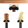 thumbnail image 2 of Soporte de pared para guitarra Onmiwod Auto Lock, madera de nogal negro, 2 of 8