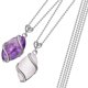 thumbnail image 2 of 2 Pcs Quartz Stone Pendant Necklaces Metal Wire Wrapped Crystal Pendants with Chains Jewelry Gifts for Women, 2 of 2