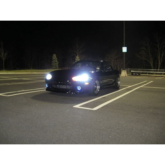 BlingLights Brand LED White Halo Fog Lights Lamps for 1999 2000 Mazda MX-5 Miata NB
