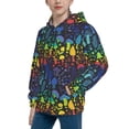 thumbnail image 2 of Kdxio Magical Mushrooms and Flowers Pattern Boys Athletic Unisex Boys Girls Hoodie with Pocket Sweatshirts-Medium, 2 of 6