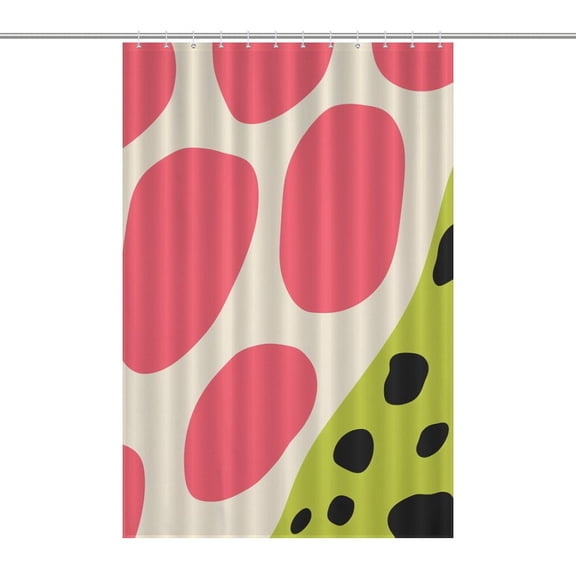 Leopard Print Pattern Shower Curtain Cloth Fabric Bathroom Decor with Hooks