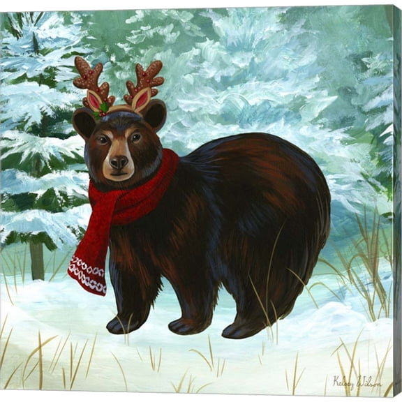 Great Art Now Winterscape I-Bear by Kelsey Wilson, Canvas Wall Art, 12W x 12H