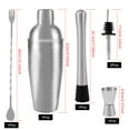 thumbnail image 4 of POINTERTECK Kit de Shaker à Cocktail 6 Pcs 750ML Mixology Kit de Barman Étanche Ensemble de Shaker à Bar Réutilisable avec Mesure Cuillère de Bar Mousseur de Bouteille de Liqueur pour Mélange de Boissons, 4 of 11