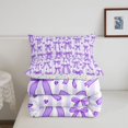 thumbnail image 5 of Manfei Cute Purple Bowtie Full Size Comforter Sets,Fashion Bowknot Heart Print Bedding Comforter Set,Colorful Stars Reversible,3pcs,1 Comforter and 2 Pillowcases, 5 of 7