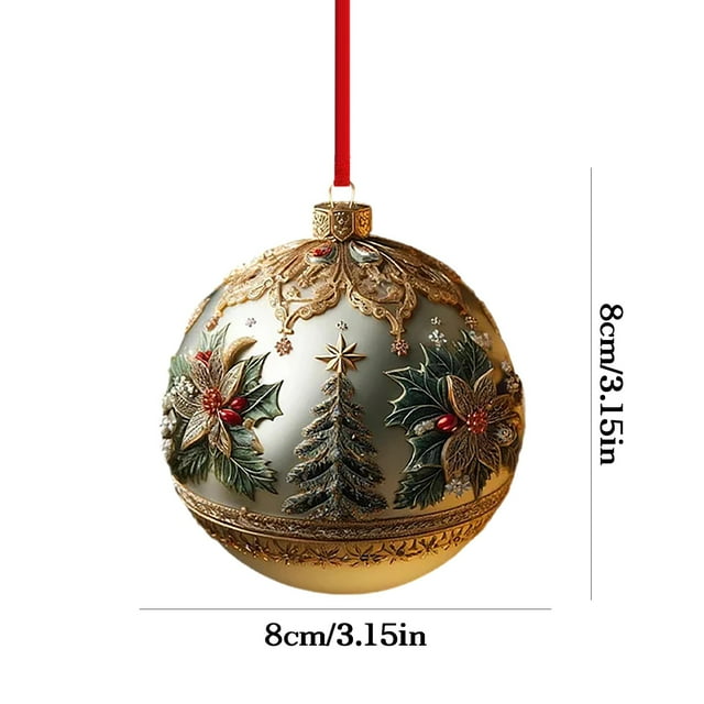 Christmas Tree Decorations Christmas Ball 2D Flat Acrylic Pendant Christmas Tree Decoration Christmas Decoration Layout Scene Accessories Christmas Tree Ornaments