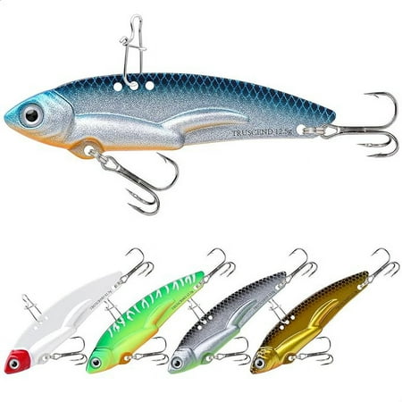 TRUSCEND Blade Baits Fishing Lures for Walleye Bass Bass Jigs Lures with Colorful Body Long Cast Metal Fishing Spoons Baits for Trout Pike Freshwater Saltwater Crankbait Fishing Gear Gifts for Men