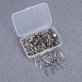 thumbnail image 3 of 200pcs Paper Fasteners Electroplating Brads Round Metal Brads with Storage Box for Crafts DIY (Silver), 3 of 8