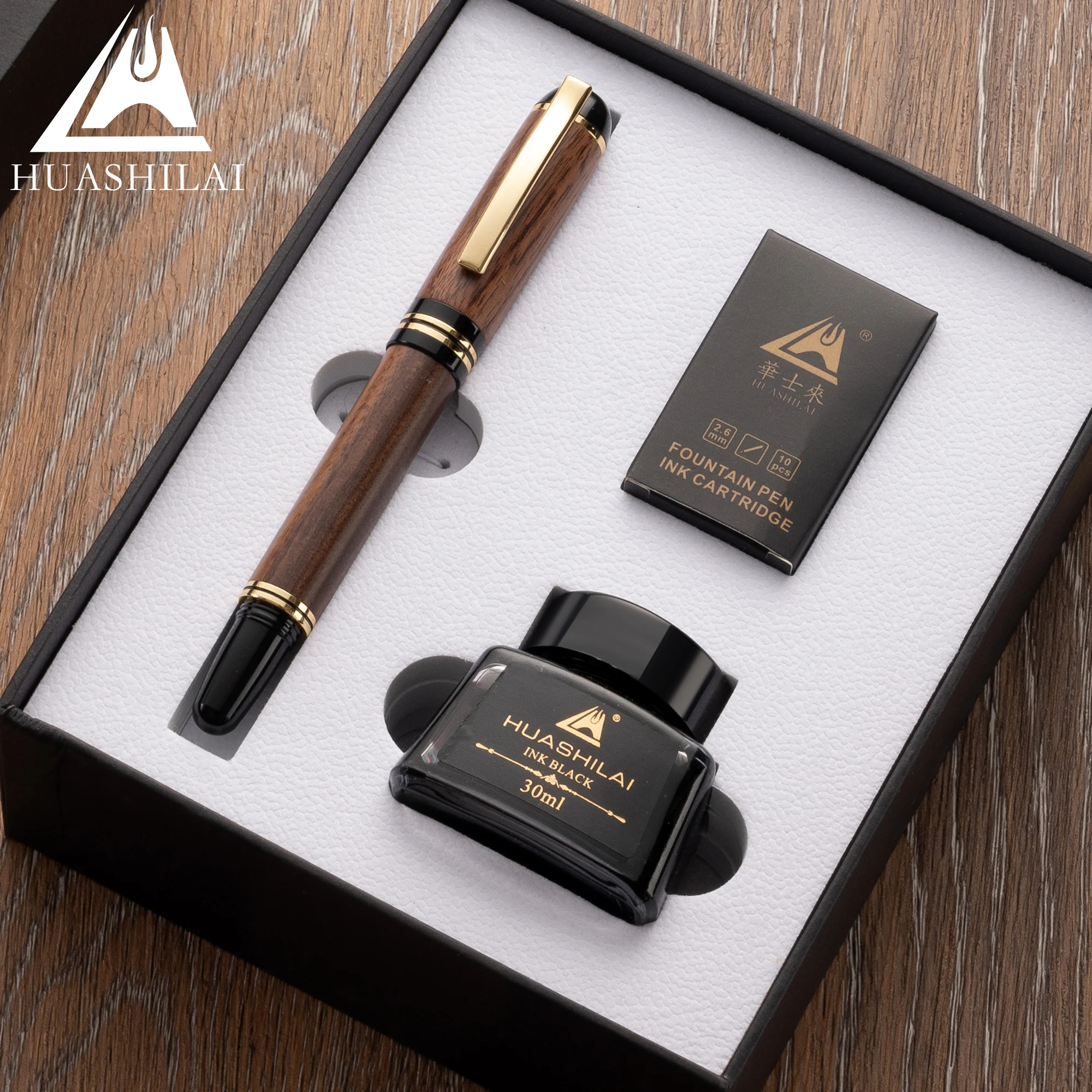 Luxury Wood Pen Set - Exquisite Handcrafted Fountain Pen with Elegant Gift Box - Perfect for Graduation, Birthday, or Business Gifts - Premium Writing Instrument for Professionals and Collectors