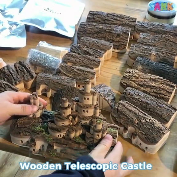 Sank Wooden Telescopic Castle, Kit Birthday Gift for Adults and Teens Cool Display Item
