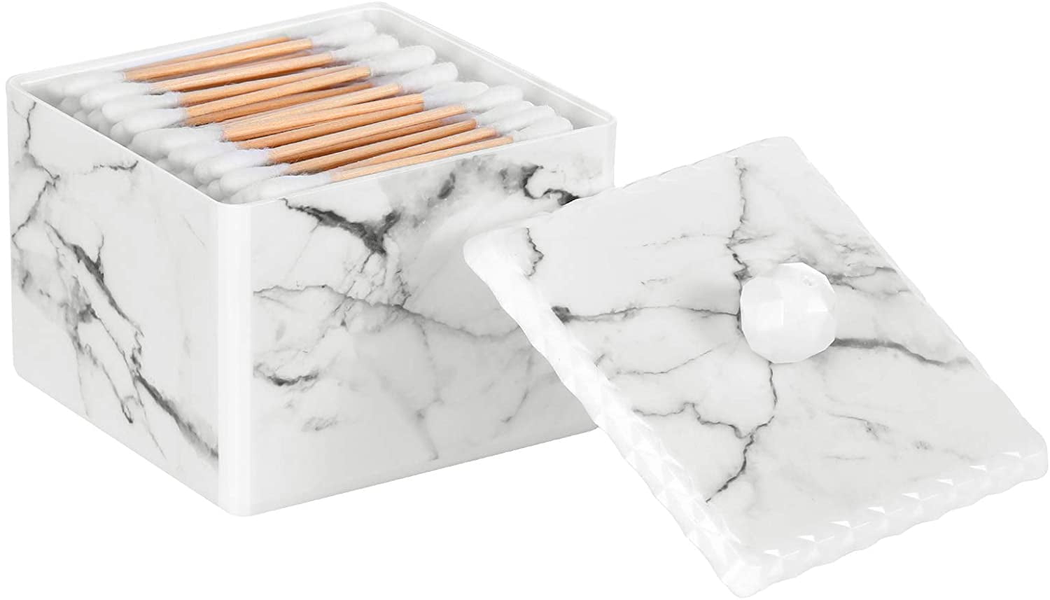 Cotton Swab Storage Box with Lid, QTip Swab Holder Cotton Ball