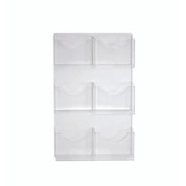Six-Pocket Wall Mount Letter Brochure Holder, 2-Pack