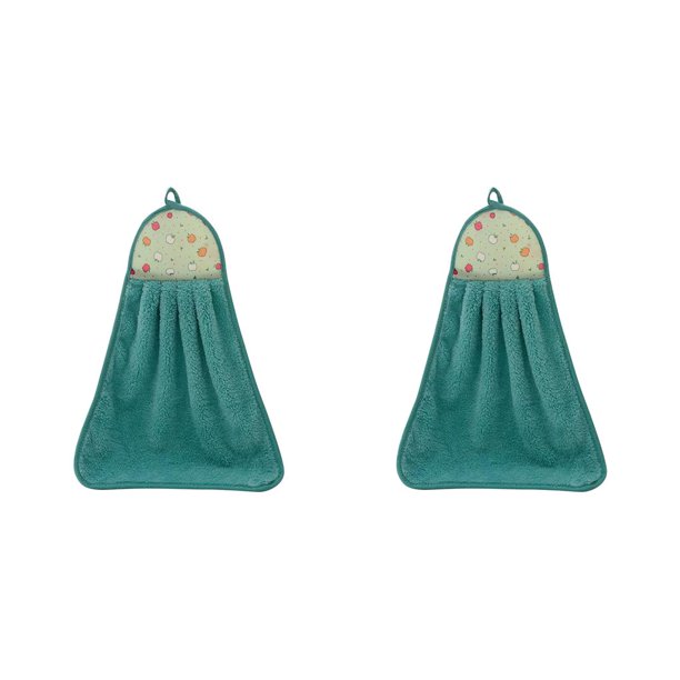 Toalla de mano Advancent Terciopelo Paño de cocina Colgando Patrón Aleatorio Verde Type2 NO2